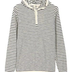 Hedge Mens striped hooded sweater BNWOT white